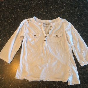 Girls white 3/4 sleeve tee